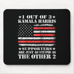 Anti Kamala Harris Stupid Joke American Flag Usa H Mousepad