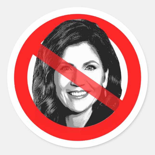 Anti Kristi Noem überquert Gesicht Runder Aufkleber (Vorderseite)