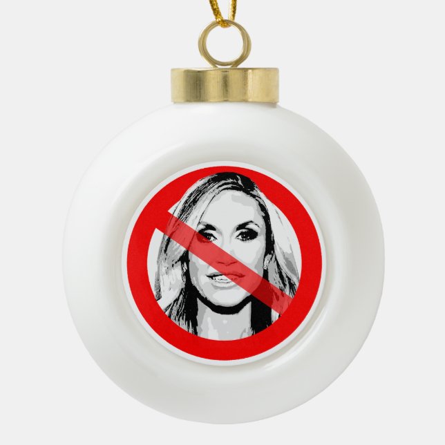 Anti Lara Trump hat das Gesicht überschritten Keramik Kugel-Ornament (Vorderseite)