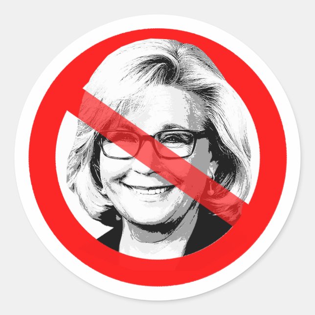 Anti Liz Cheney überquerte das Gesicht Runder Aufkleber (Vorderseite)