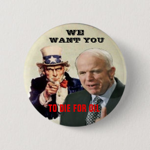 Anti--McCain/Uncle Sam Knopf Button