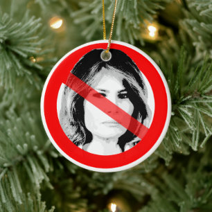 Anti Melania Trump hat das Gesicht verdrängt Keramik Ornament