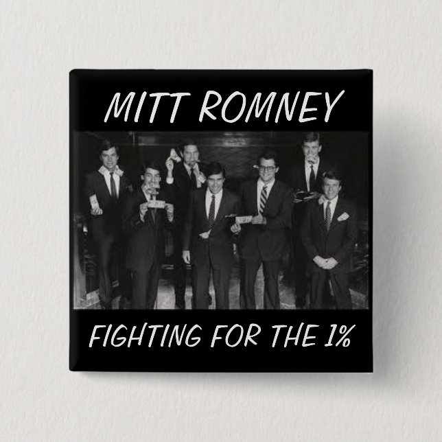 Anti-Mitt Romney Knopf Button (Vorderseite)