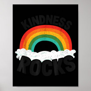 Anti-Mobbing-Hippie-Retro-Lehrer-Regenbogen Poster