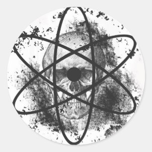 "Anti-Nuklear Skelett"* Runder Aufkleber