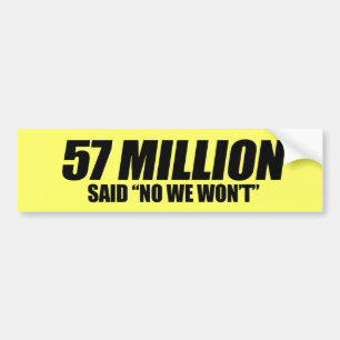 Anti-Obama - 57 Million sagten nein Autoaufkleber