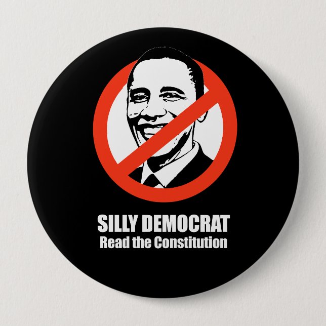 Anti-Obama - alberner Demokrat, lesen Sie die Verf Button (Vorderseite)