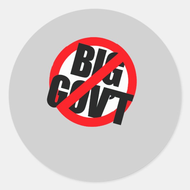 Anti-Obama - Anti-Big Government Runder Aufkleber (Vorderseite)