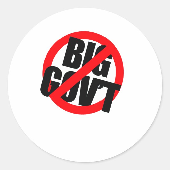 Anti-Obama - Anti-Big Government-T - SHIRT Runder Aufkleber (Vorderseite)