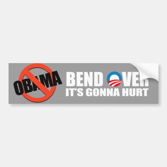 Anti-Obama-Autoaufkleber - Biegung über ihr geht Autoaufkleber (Vorne)