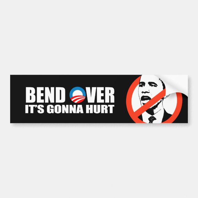 Anti-Obama-Autoaufkleber - Biegung über ihr geht Autoaufkleber (Vorne)