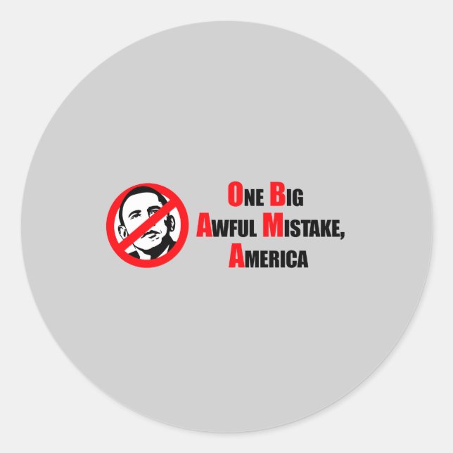 Anti-Obama-Autoaufkleber - Ein schrecklicher Irrtu Runder Aufkleber (Vorderseite)