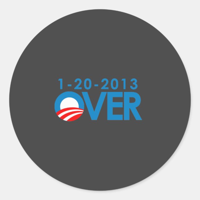 Anti-Obama-Autoaufkleber - Über 1-20-2013 Runder Aufkleber (Vorderseite)