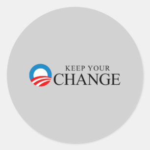 Anti-Obama - behalten Sie Ihr Änderungsschwarzes Runder Aufkleber
