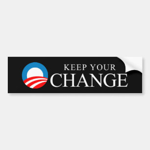 Anti-Obama - behalten Sie Ihre Änderung Autoaufkleber