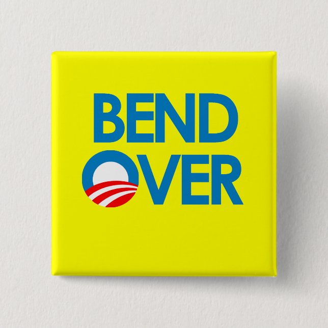 Anti-Obama - Biegung vorbei Button (Vorderseite)