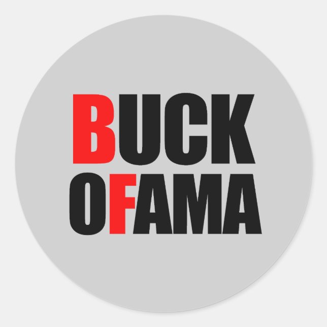 Anti-Obama - BUCK OFAMA 2 schwarz Runder Aufkleber (Vorderseite)