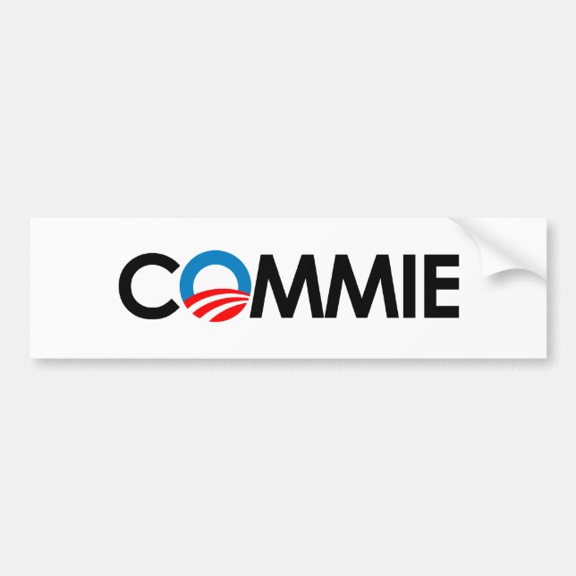 Anti-Obama - Commieschwarzes Autoaufkleber (Vorne)