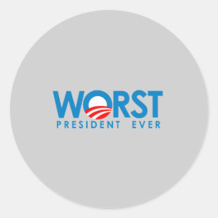 Anti-Obama - Der schlimmste Präsident je Runder Aufkleber