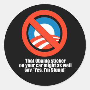 Anti-Obama - dieser Obama-Aufkleber könnte genauso Runder Aufkleber