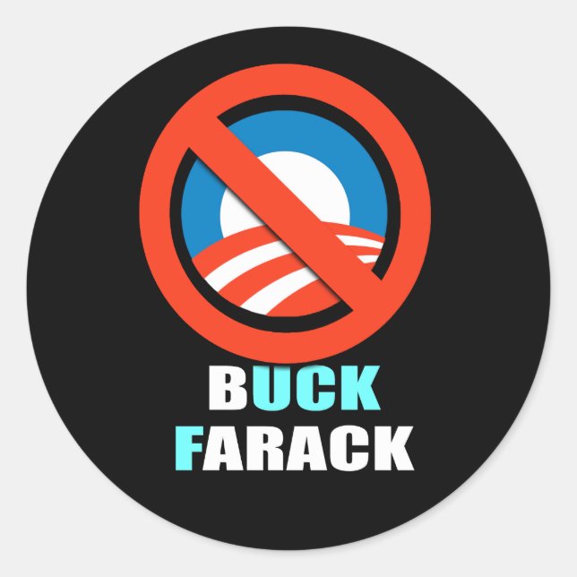 Anti-Obama - Dollar farack Runder Aufkleber (Vorderseite)