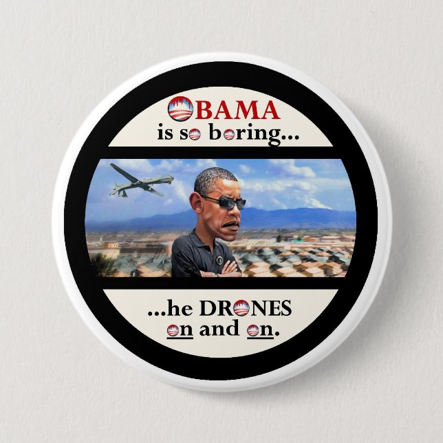 Anti-Obama-Drohnemeuchelmörder Button (Vorderseite)