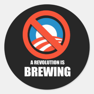 Anti-Obama - eine Revolution bricht Runder Aufkleber
