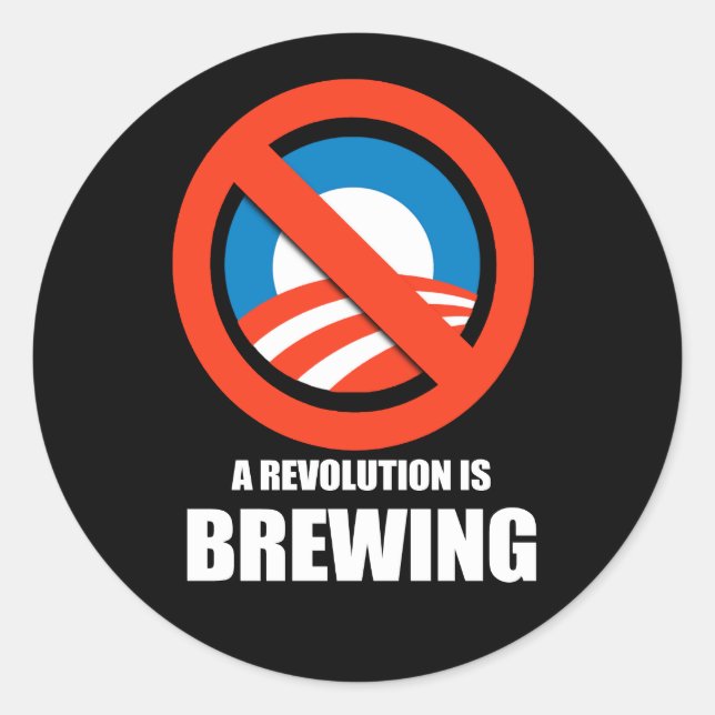 Anti-Obama - eine Revolution bricht Runder Aufkleber (Vorderseite)