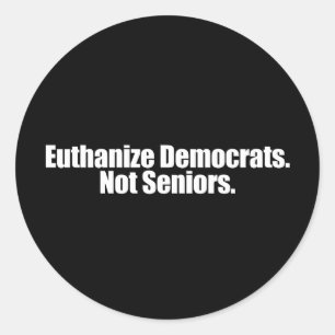 Anti-Obama - euthanize Demokraten. nicht Senioren Runder Aufkleber