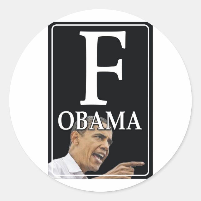 Anti-Obama F Obama Runder Aufkleber (Vorderseite)