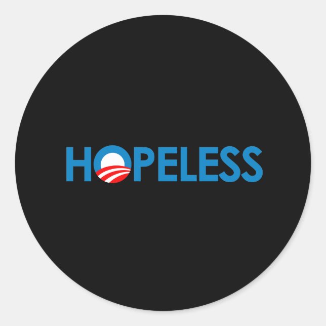 Anti-Obama - hoffnungslos Runder Aufkleber (Vorderseite)