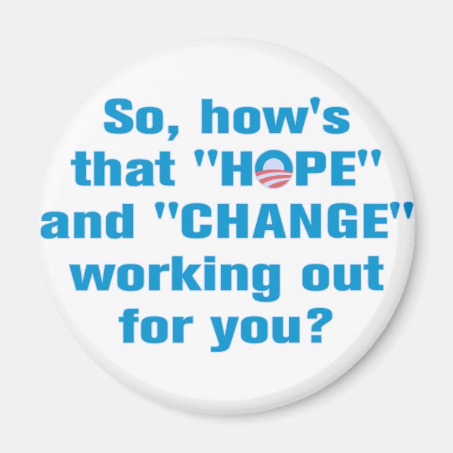 Anti Obama "Hope" und "Change" Magnet (Vorne)
