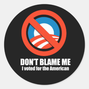 Anti-Obama - ich habe für die USA gestimmt Runder Aufkleber