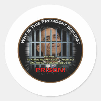Anti Obama im Gefängnis Runder Aufkleber
