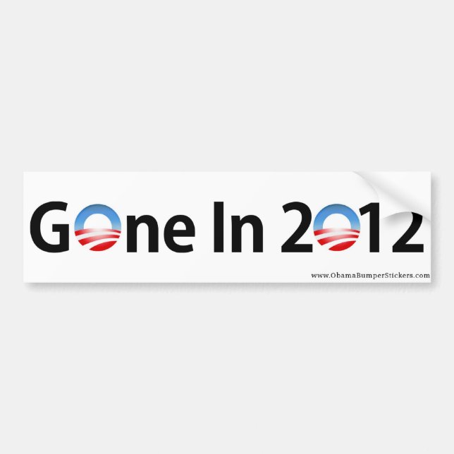 Anti-Obama "im Jahre 2012 gegangen " Autoaufkleber (Vorne)