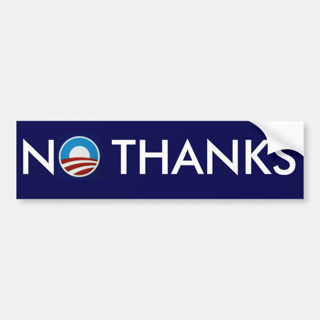 Anti-Obama "kein Dank " Autoaufkleber (Vorne)