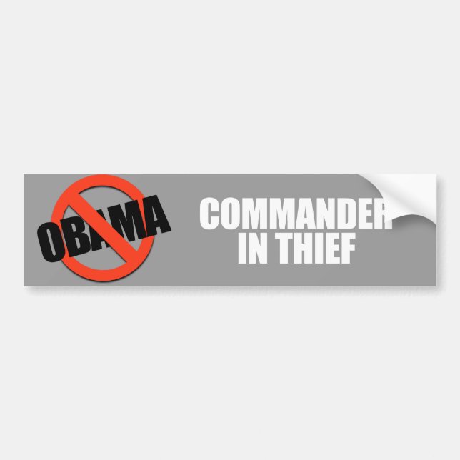 Anti-Obama - Kommandant im Dieb Autoaufkleber (Vorne)