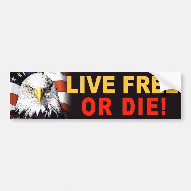 Anti Obama "Live Free or Die"-Autoaufkleber Autoaufkleber (Vorne)