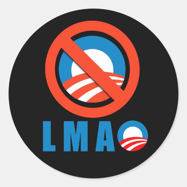 Anti-Obama - LMAO Runder Aufkleber (Vorderseite)