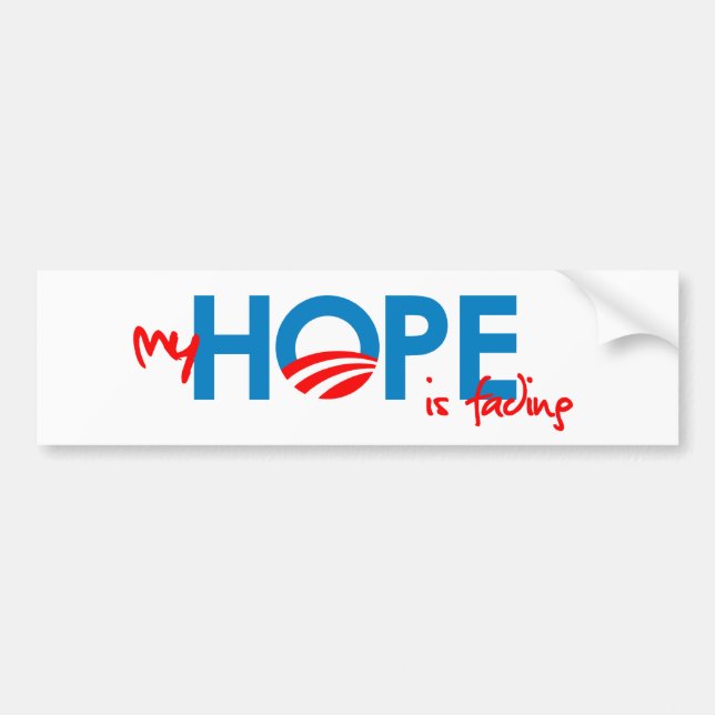 Anti-Obama - meine HOFFNUNG verblaßt Autoaufkleber (Vorne)