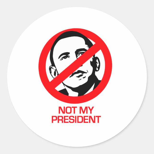 Anti-Obama - nicht mein Präsident Runder Aufkleber (Vorderseite)