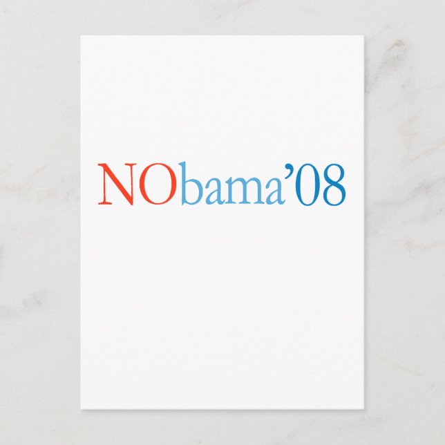 ANTI-OBAMA / NOBAMA '08 POSTKARTE (Vorderseite)