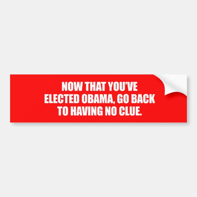 Anti-Obama - nun da Sie Obama gewählt haben, gehen Autoaufkleber (Vorne)