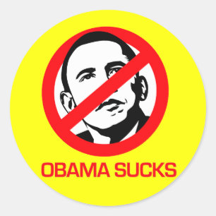 Anti-Obama - Obama ist zum Kotzen Runder Aufkleber