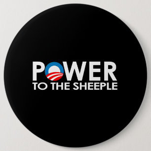 ANTI-OBAMA - POWER ZUM SHEEPLE BUTTON