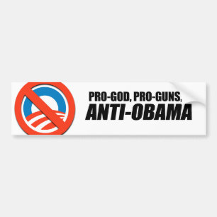Anti-Obama - PRO-GOD PRO-GUNS ANTI-OBAMA Autoaufkleber