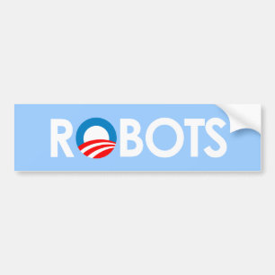 Anti-Obama - Roboter weiß Autoaufkleber