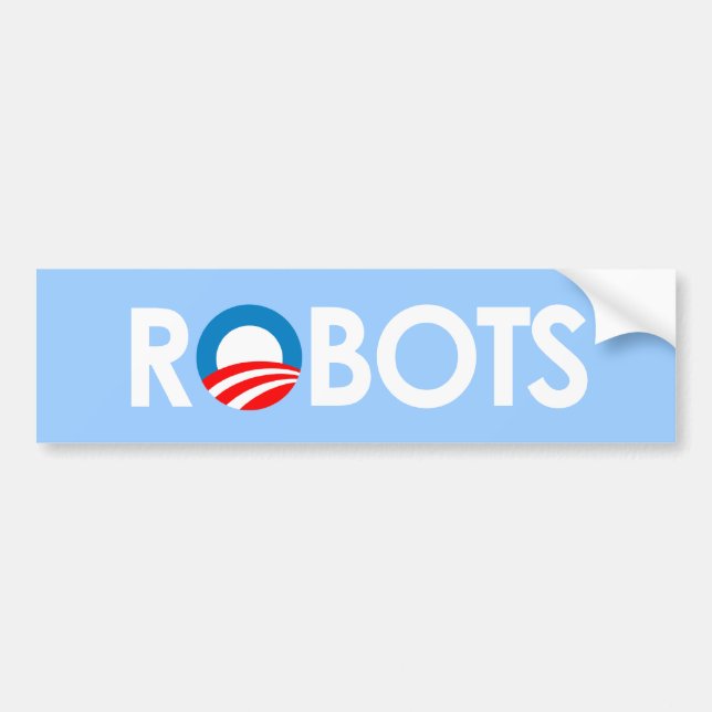 Anti-Obama - Roboter weiß Autoaufkleber (Vorne)