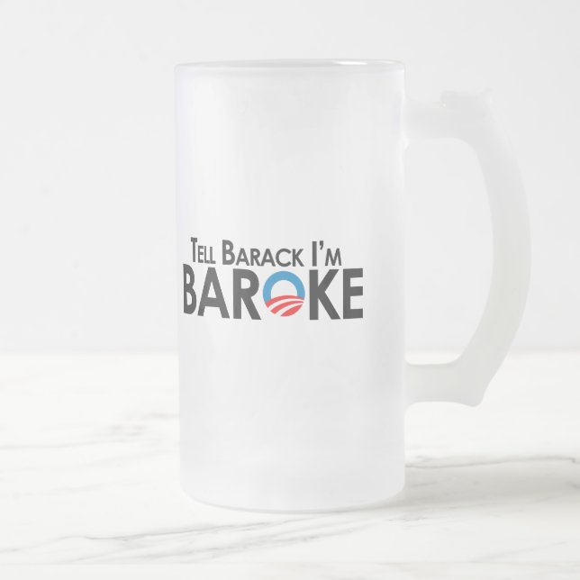 Anti-Obama - sagen Sie Barack Im Baroke Mattglas Bierglas (Rechts)