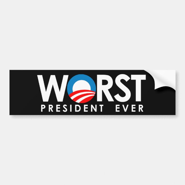 Anti-Obama - schlechtestes Weiß Präsidenten Ever Autoaufkleber (Vorne)